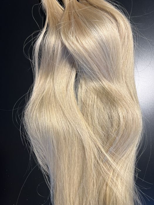 Włosy naturalne blond 50 cm, 52 g po ściągnieciu- Naturalne