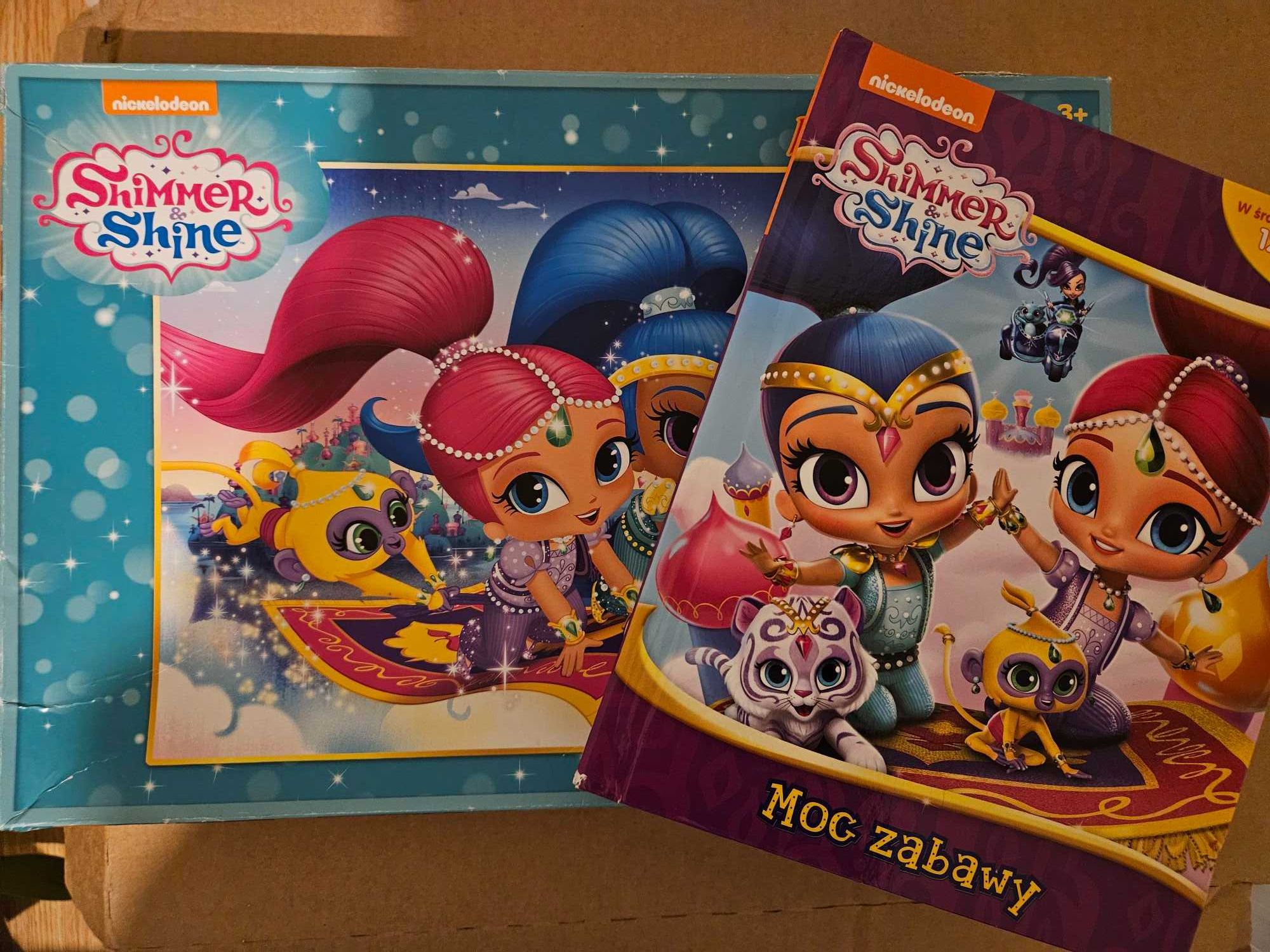 Shimmer & Shine_puzzle i książka z figurkami