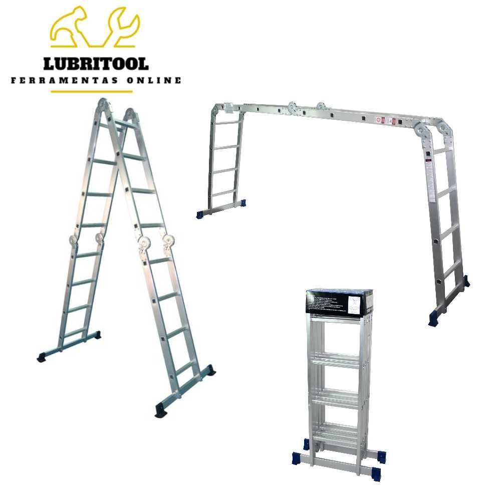 MADER Escada Articulada Multiusos Alumínio 4x4 4,70m 78001 | NOVAS