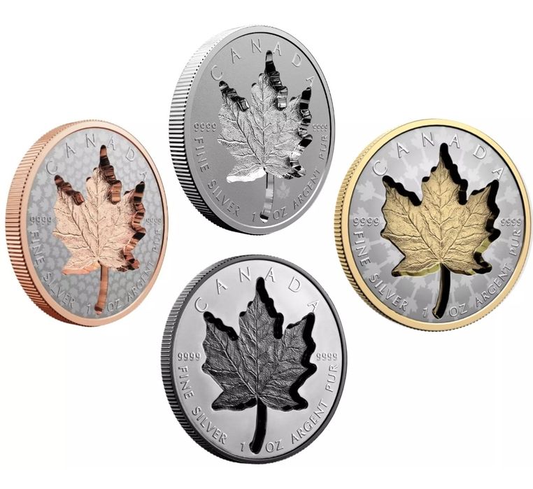 Колекція монет Кленовий лист Канада 2021-2024 суперглибоке карбування