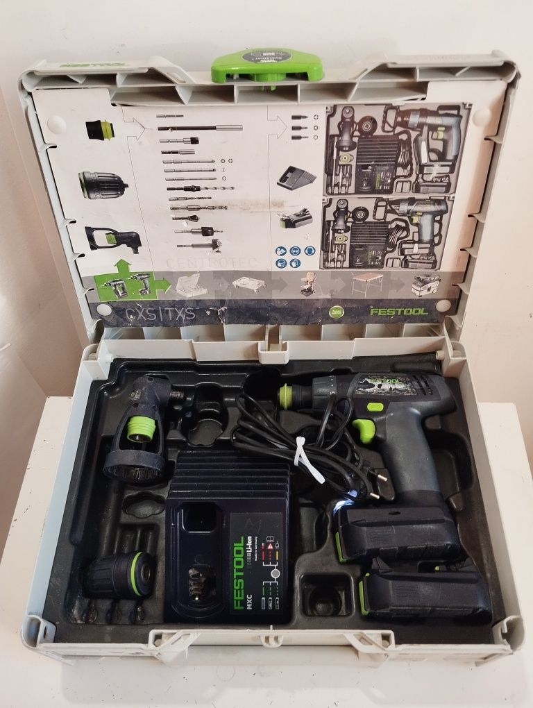 FESTOOL TXS wkrętarka compaktowa z główkami 2x 12v ,2.6ah