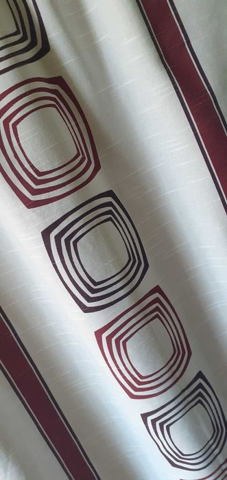 Zasłony bawełniane krótkie wxór geometryczny