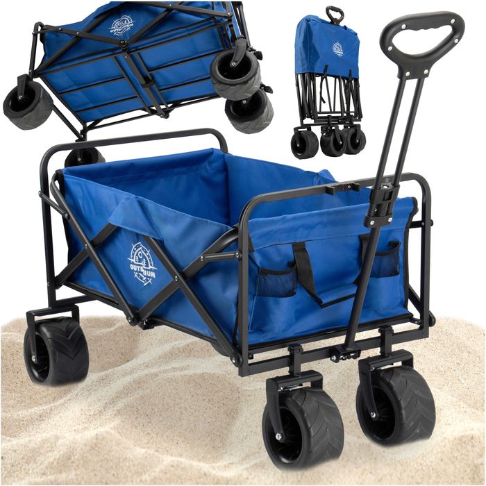 Wózek transportowy plażowy składany KORAL niebieski