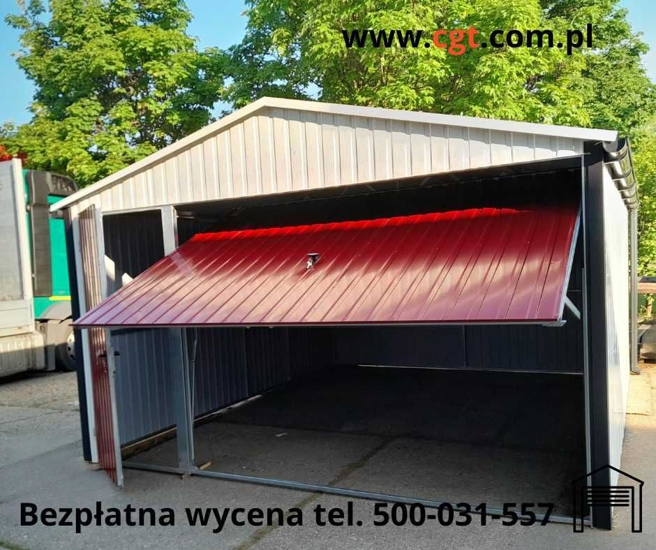 Garaż z profili ocynkowanych w oryginalnych kolorach 4x5
