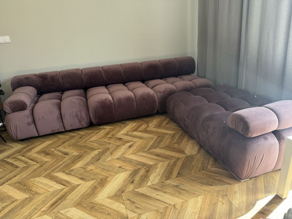 Bellis naroznik brudny roz sofa modulowa naroznik nowy
