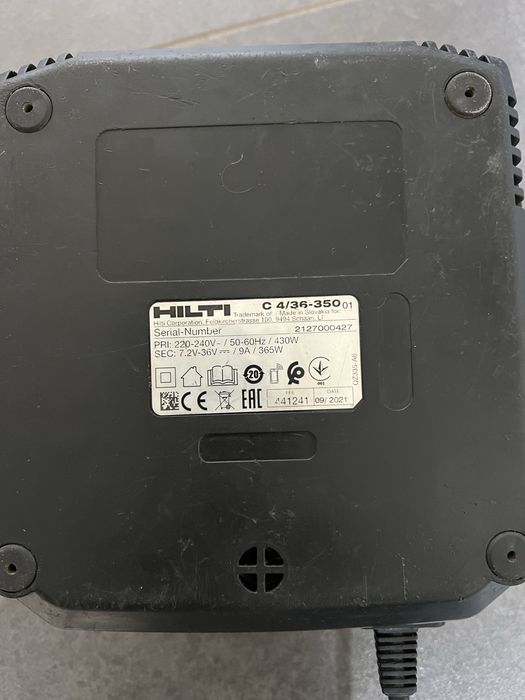 Зарядка,зарядний пристрій,батарея Hilti C4/36-350, B22/5.2Ah