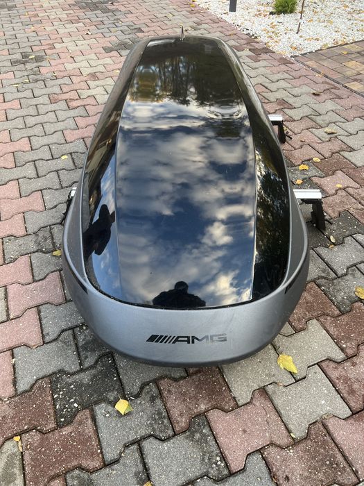 Bagażnik dachowy box Mercedes AMG plus relingi dachowe do S-klasa w222