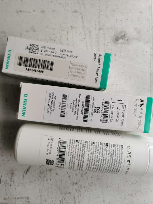 Braun uro stomia Prontoderm, Ally, Askina NOWE pianka spray zmywacz