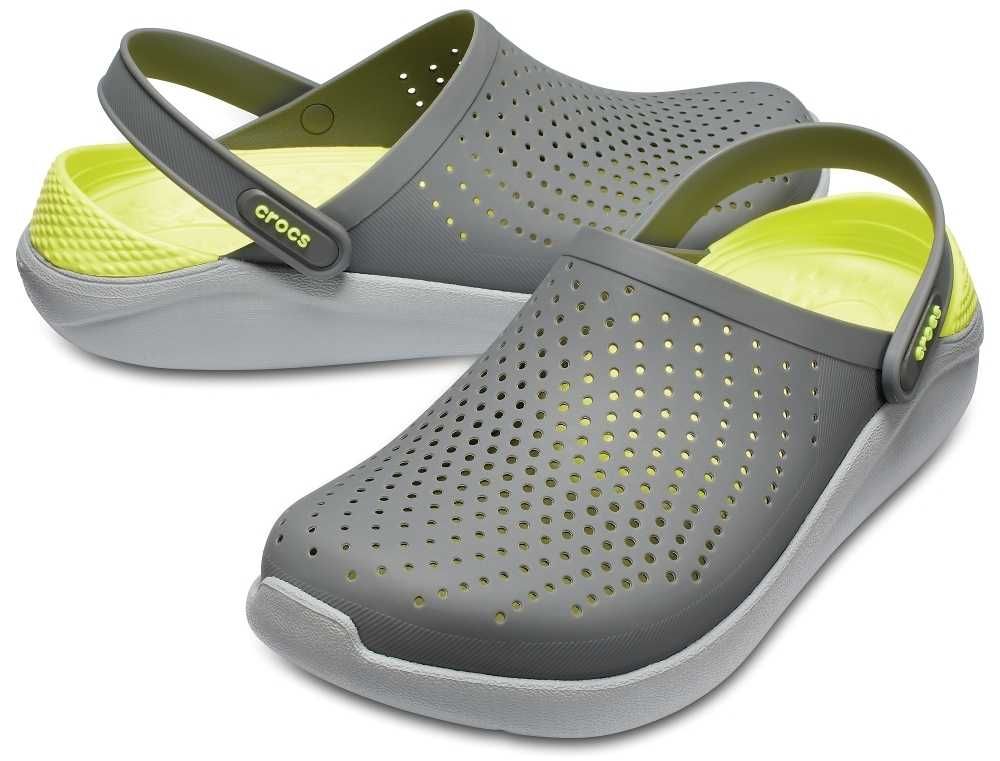 Кроксы Crocs LiteRide Clog GreyLightGreen оригинал 36-45