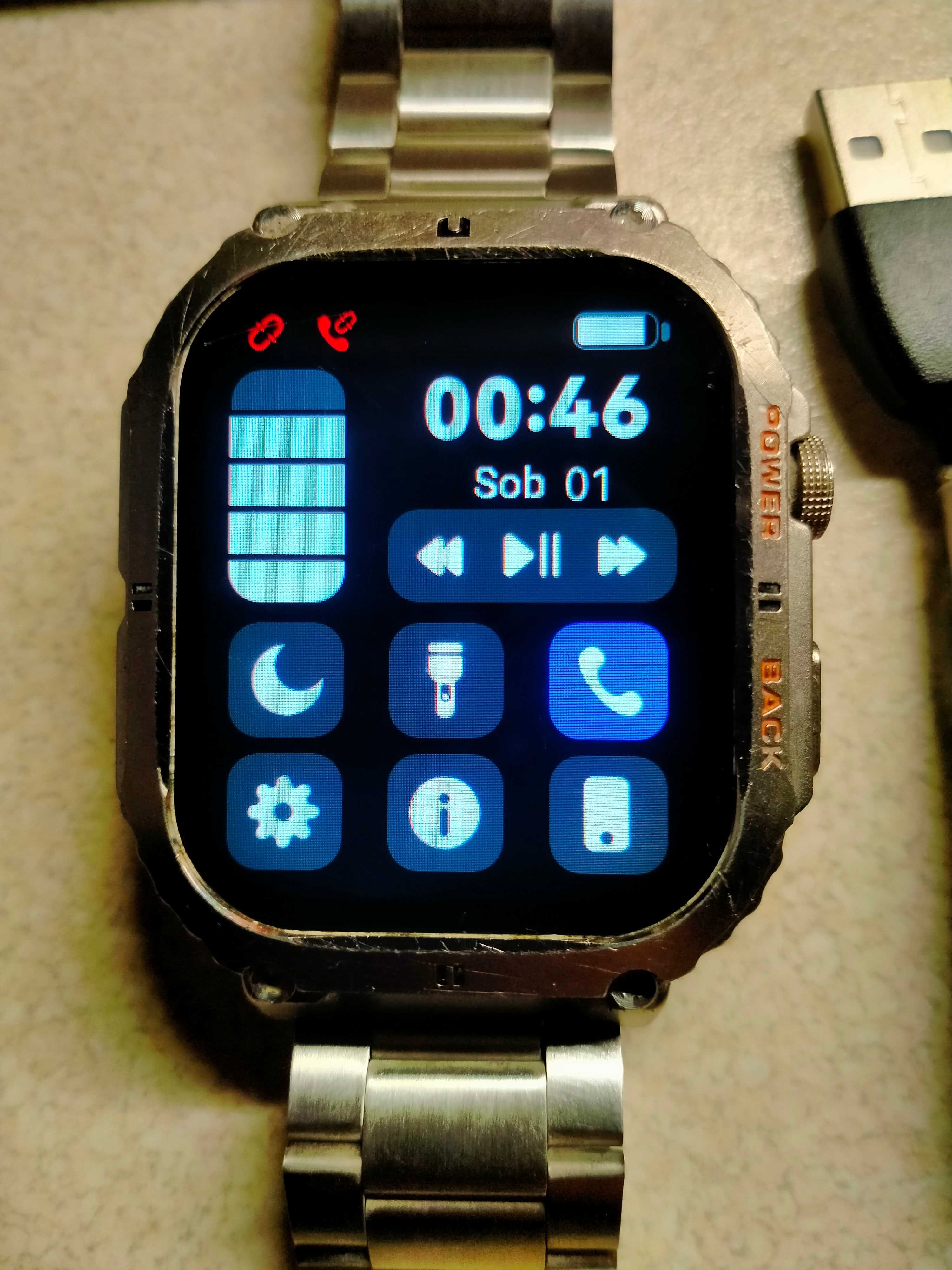 Smartwatch GRAVITY GT6 - Srebny + Pasek iBransoleta.
