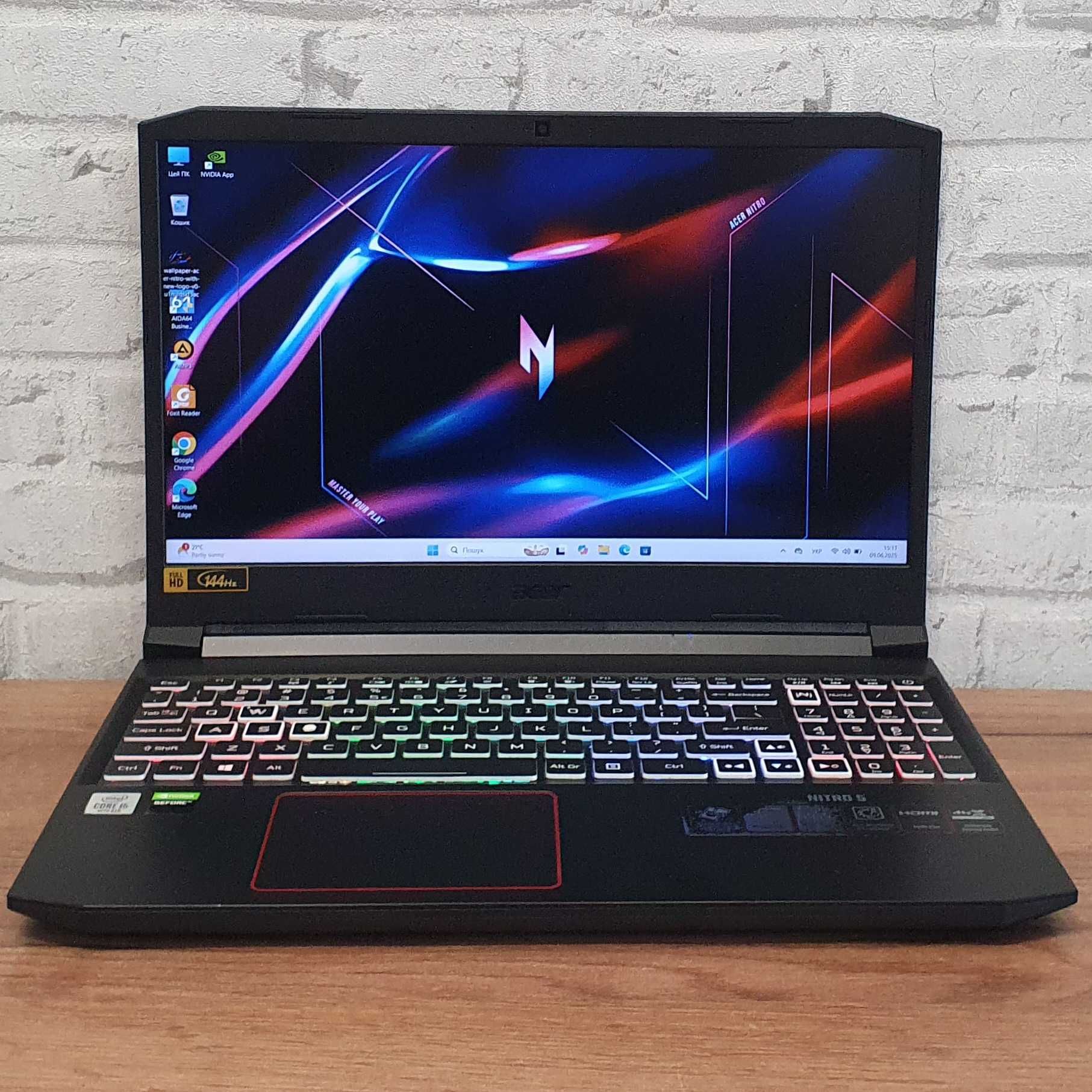 Игровой ноутбук Acer Nitro• i5-10300H •RTX2060•512SSD• 16ГБ • Гарантія