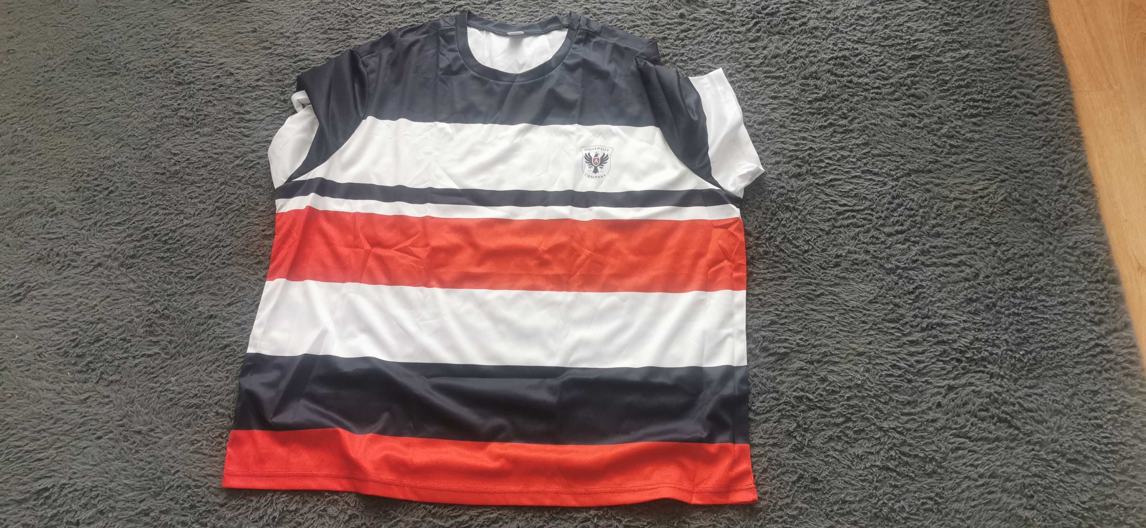 Sportowa Koszulka w Rozmiarze Plus z 3D Nadrukiem, Wzorem w Paski,