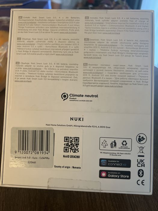 Nuki Smart Lock 3.0, Inteligentny Zamek Do Drzwi + centrala