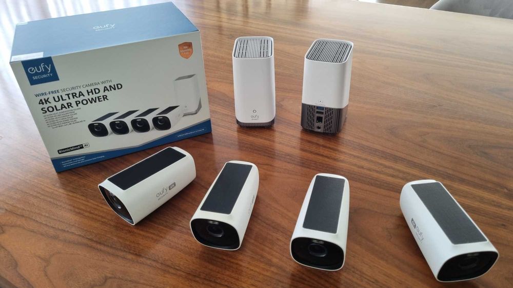 4 Câmaras de Segurança Eufy S330 + 2 HomeBase S380 + Disco 1TB