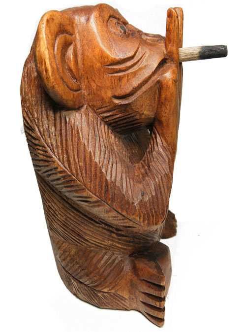 Figurka z Drewna Suar Osobliwa MAŁPA Rękodzieło Rzeźba Orient