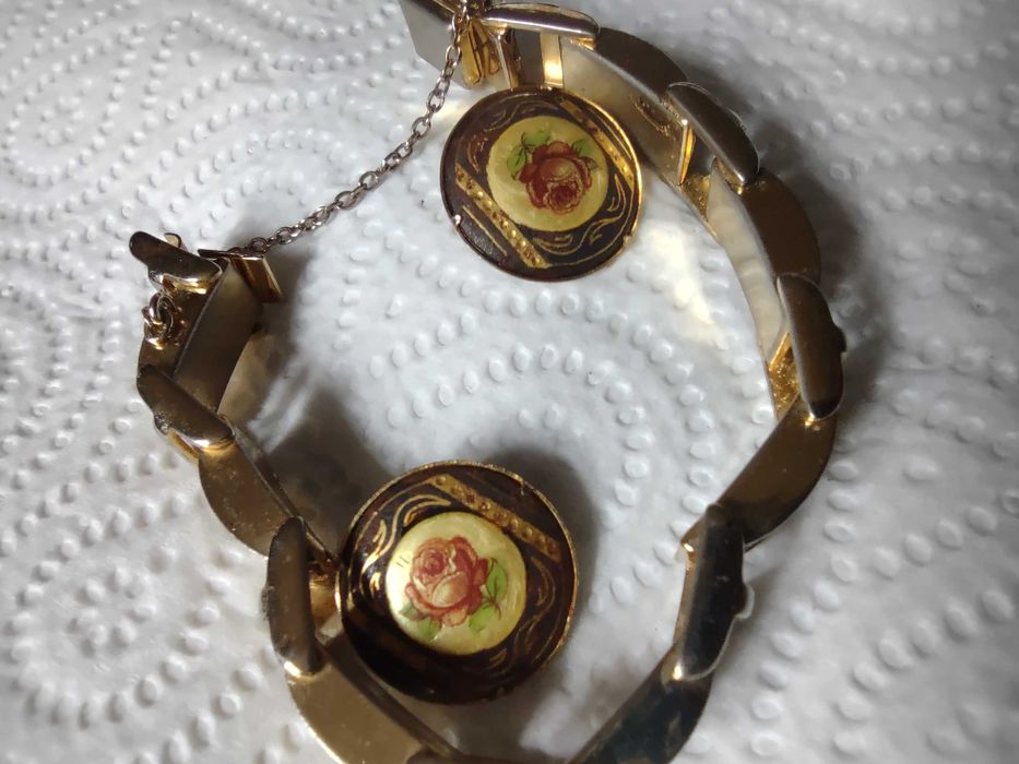 Komplet starej biżuterii róża damasceńska Toledo
