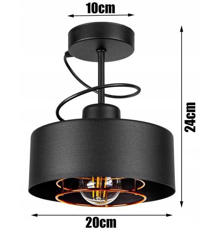 LAMPA sufitowa PLAFON ŻYRANDOL LOFT EDISON LED miedz / chrom - Polska!