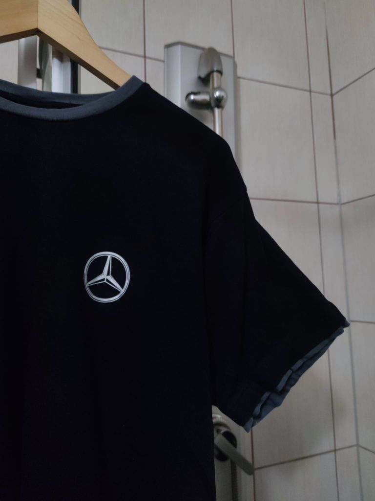 Bluzka koszulka t-shirt męska Mercedes Benz czarna XL L classic sport