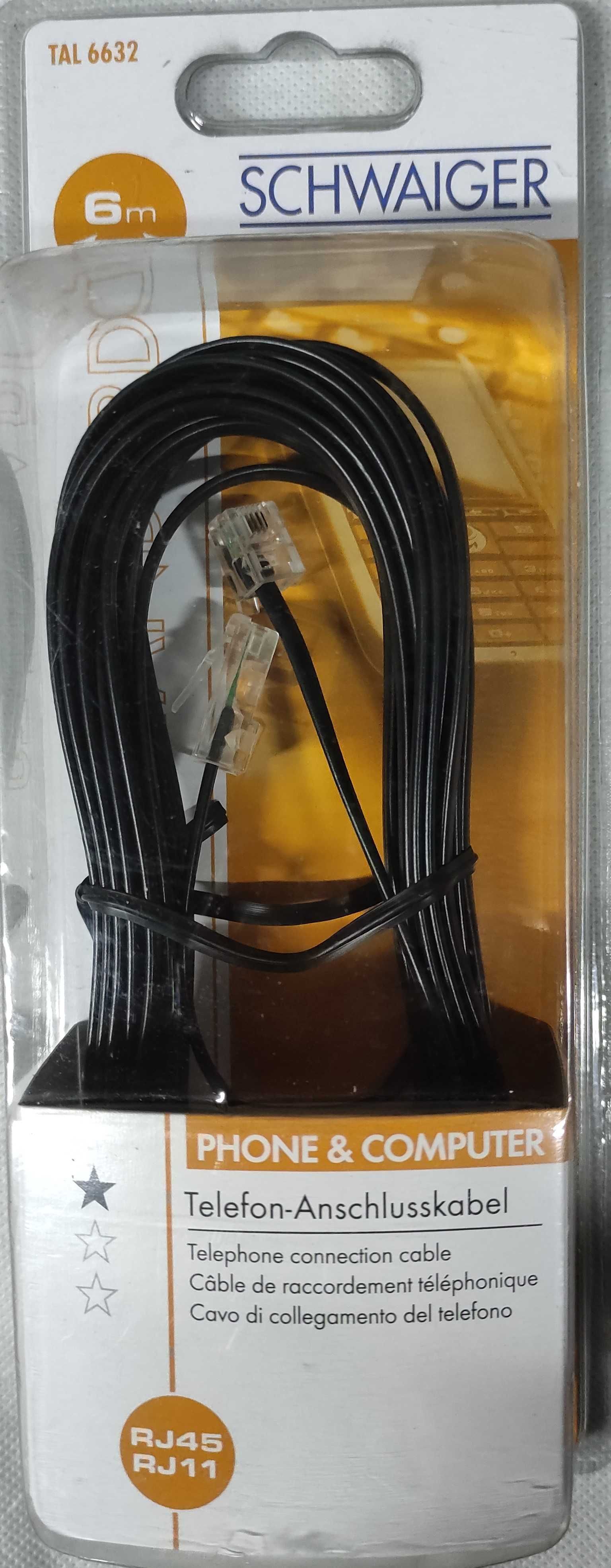 Schwaiger TAL6632 kabel telefoniczny 6.0m RJ-11/RJ-45 6 m