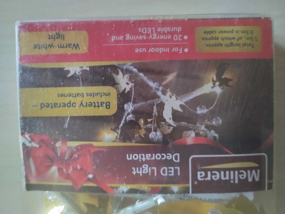 Melinera dekoracyjne lampki LED z złotymi ozdobami w kształcie aniołów