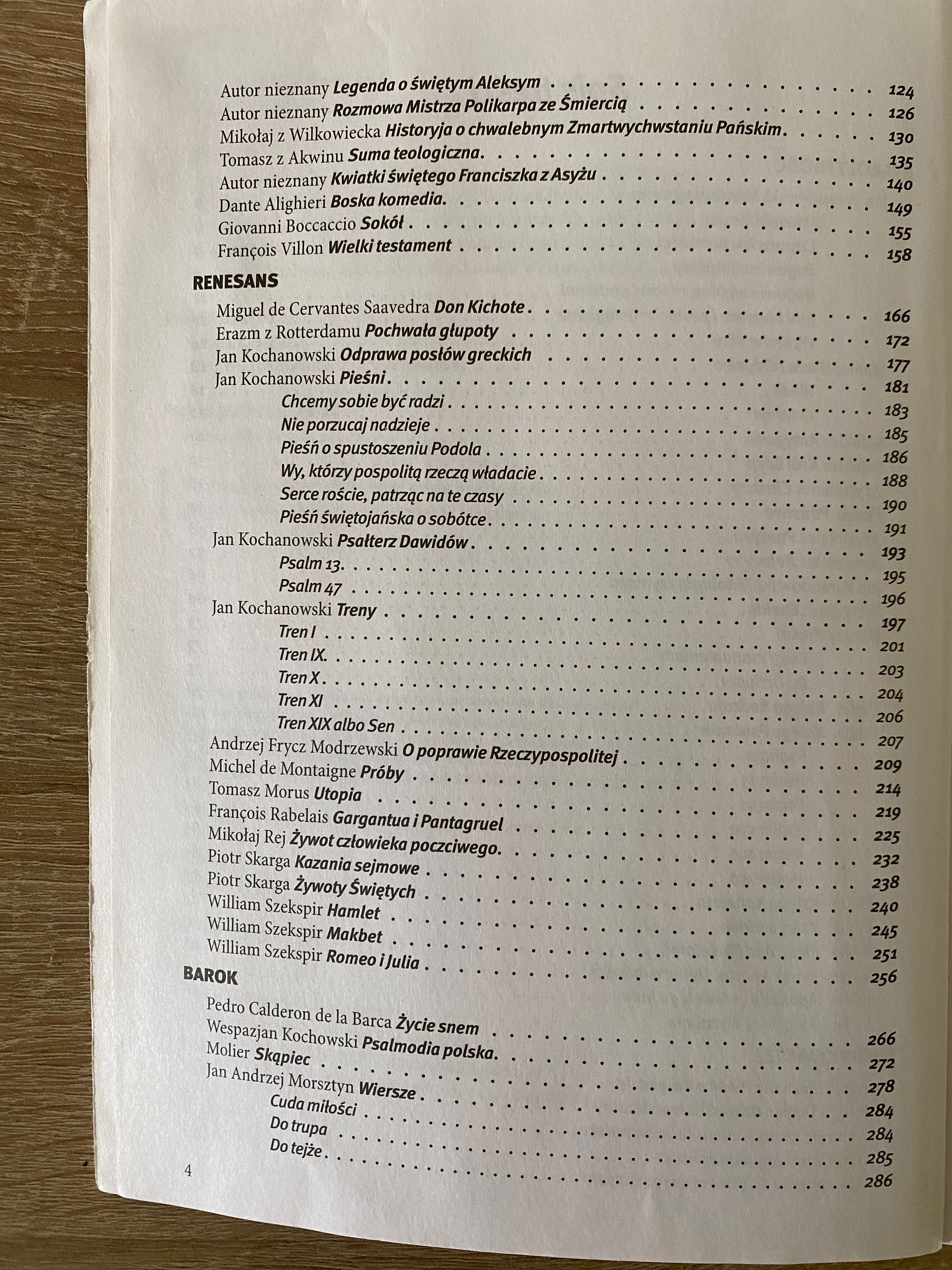 Opracowanie lektur i wierszy dla klas 1-2 liceum i technikum