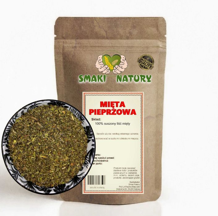 MIĘTA Pieprzowa PREMIUM 100g SmakiNatury Jakość