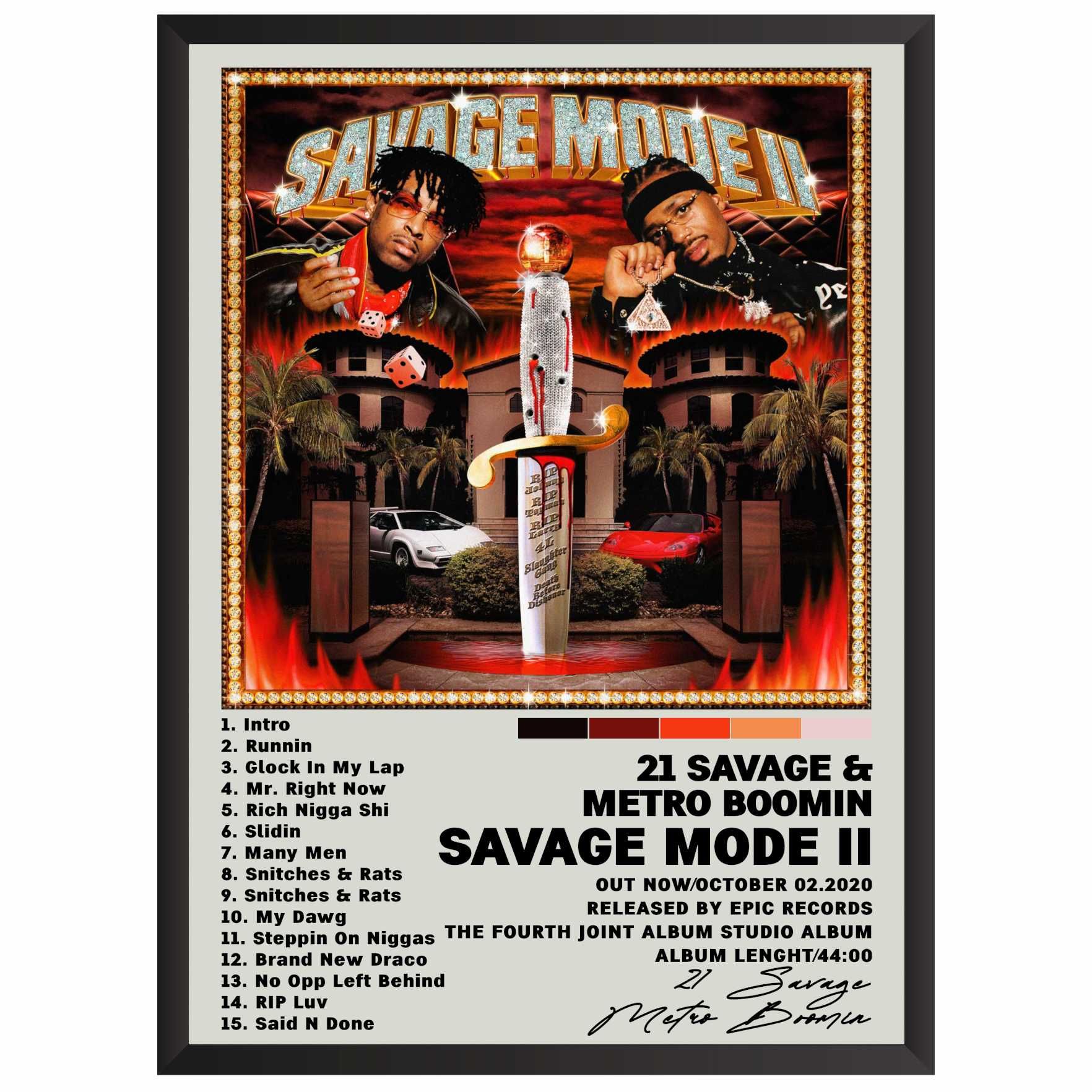 21 Savage & Metro Boomin Savage Mode II Plakat Obraz z albumem prezent