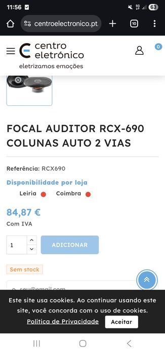 Colunas focal carro