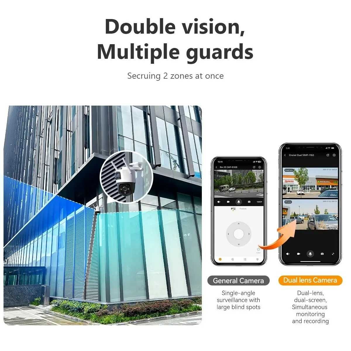 Поворотна камера відеонагляду Wifi IMOU Cruiser Dual 8MP