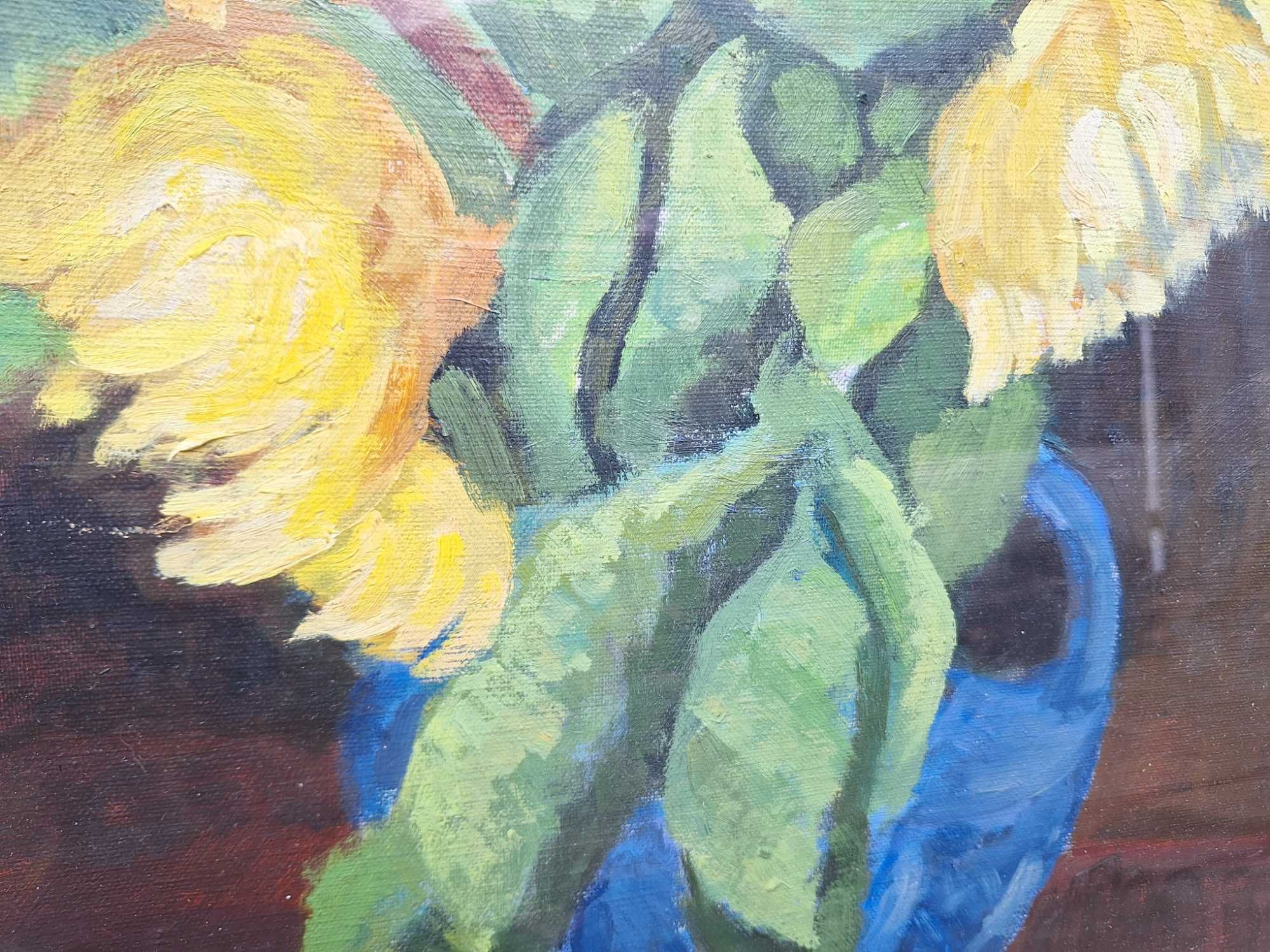 Kwiaty w wazonie-polskie malarstwo-olej