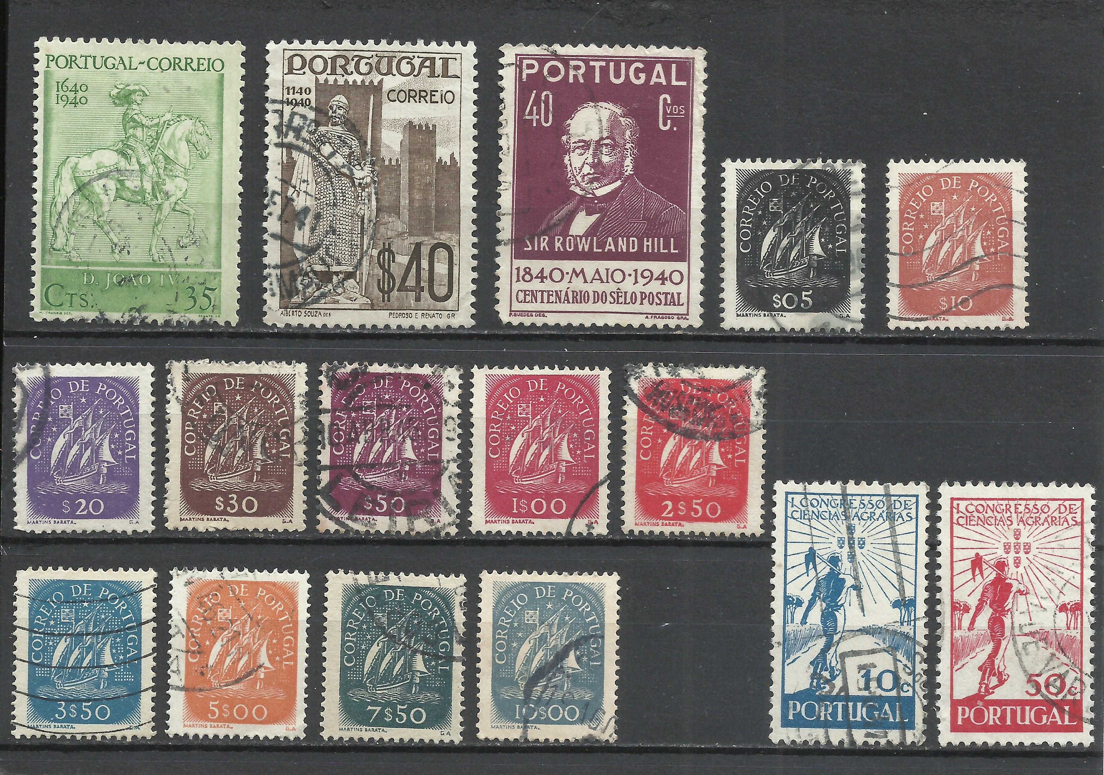 Selos portugueses – 100 selos usados - entre 1884 e 1952