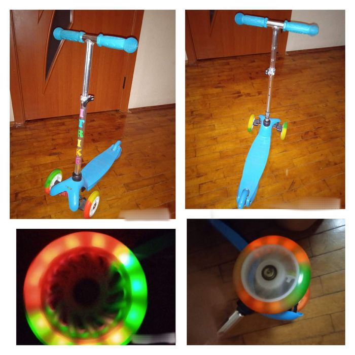 Самокат до 8 років, ручка регулюється