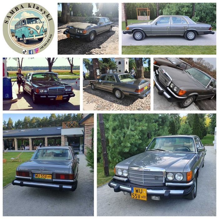 Mercedes S klasa- W116 - Samochód Auto do Ślubu - zabytkowy boho VW T1