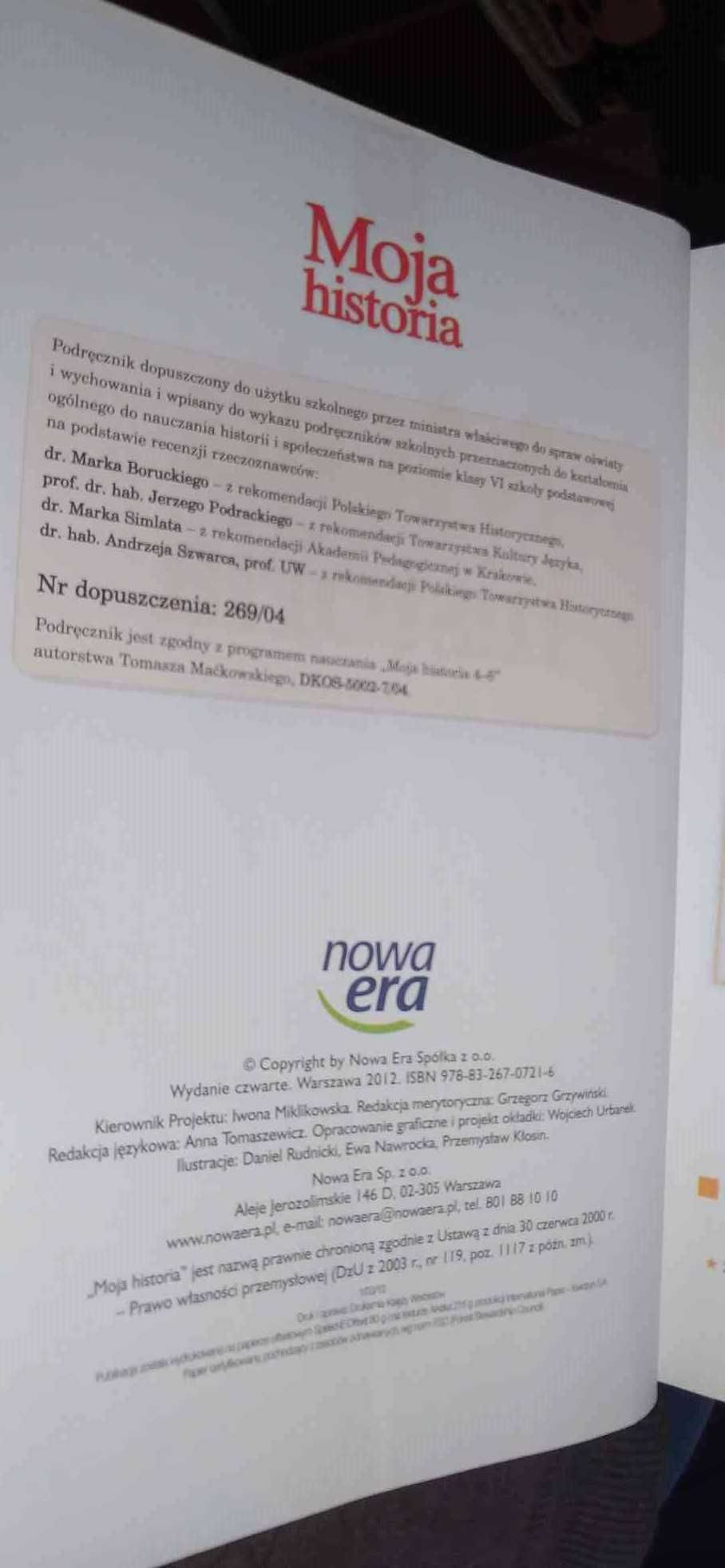 Moja historia 6 cz. 1 i 2 podręcznik dla klasy 6 szkoły podstawowej