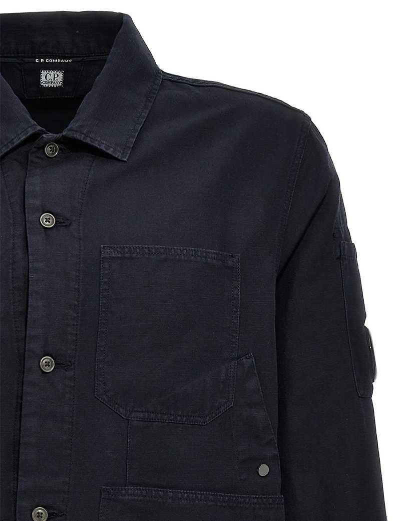 Сорочка C.P. Company Overlapping Pocket Overshirt Blue
