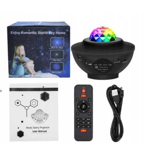 Projektor gwiazd Galaxy LED z muzyką lampka nocna Bluetooth