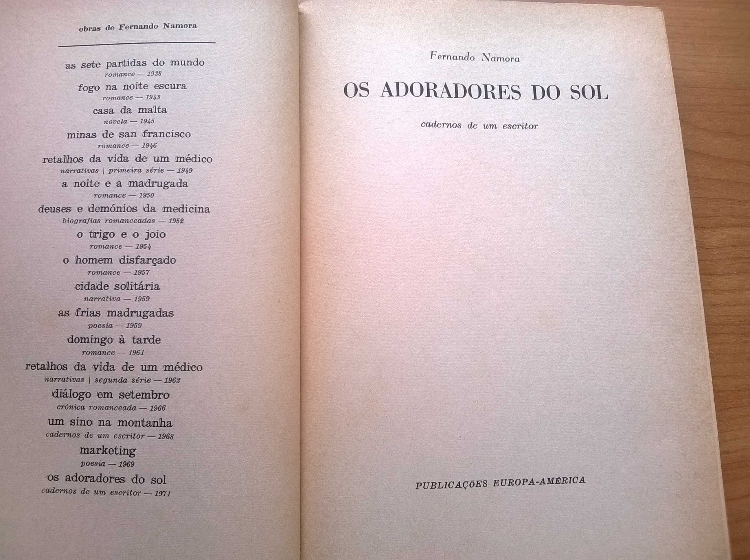 Os Adoradores do Sol (1.ª edição) - Fernando Namora (portes grátis)