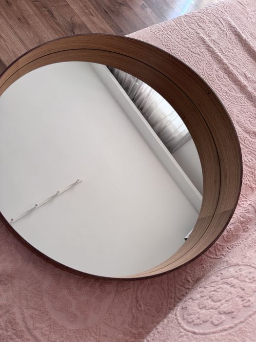 Lustro okrągłe w drewnianej ramie Ikea – bardzo dobry stan 60