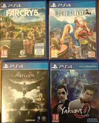 Jogos PS4 - Batman, One Piece, Yakuza0 e FarCry5