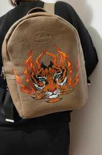 Skórzany plecak Tygrys handmade