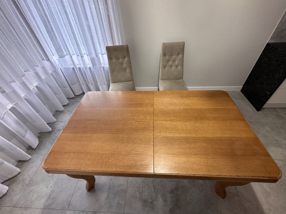 Stol drewniany z litego drewna 90x160 z mozliwoscia rozlozenia