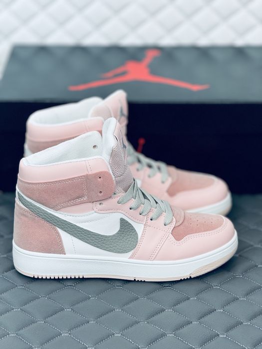 Nike Air Retro Jordan 1 кроссовки хайтопы Найк Джордан розовые