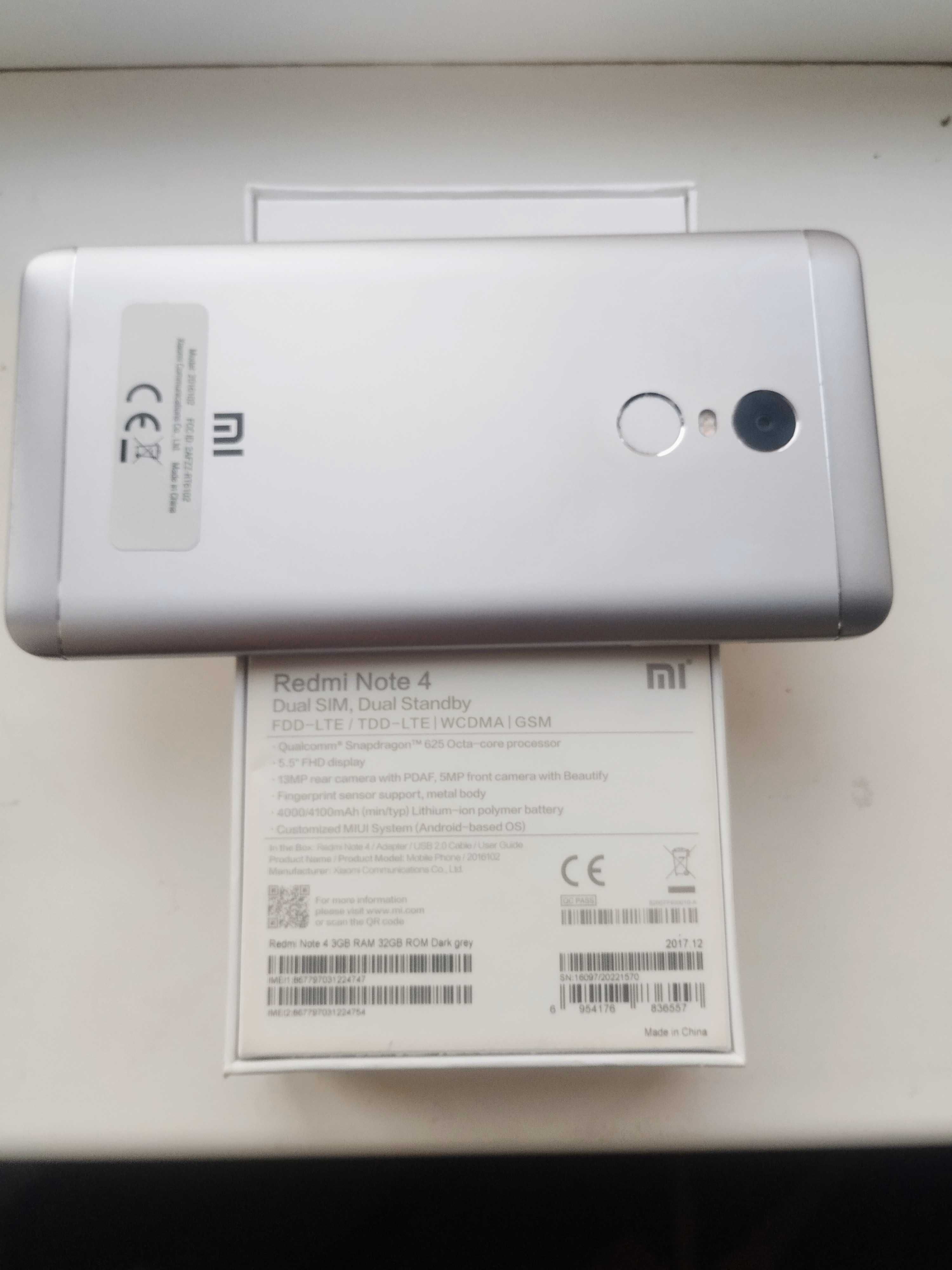 Xiaomi redmi Not 4 3/32 Gb 2сім Стан нового тел! Працює все 10 / 10 !