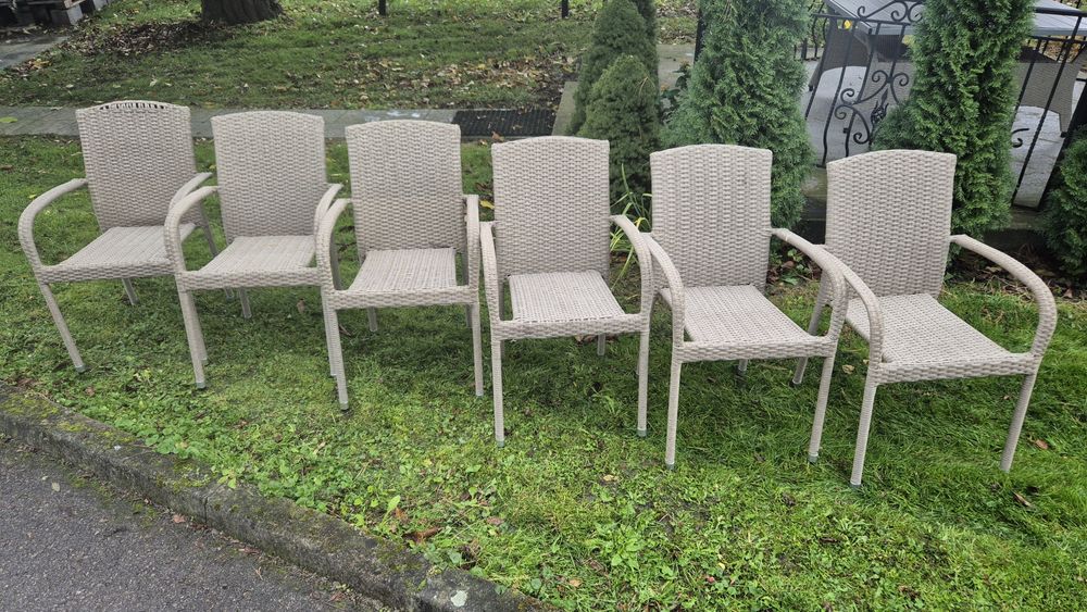 Krzesla ogrodowe  6 sztuk technoratan