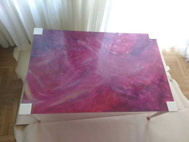 stół ława artystycznie malowany