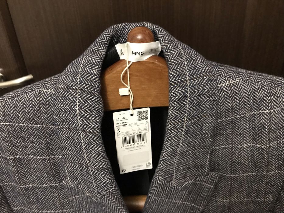 Піджак теплий Mango сірий напіввовна М новий