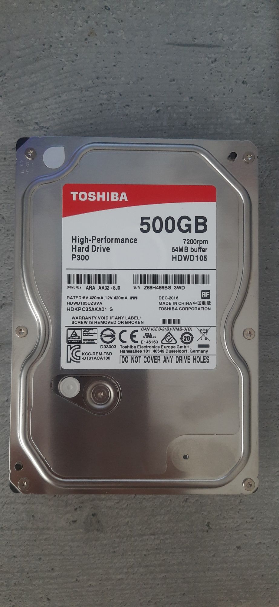 Жесткий диск Toshiba P300 500GB