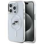 Etui Karl Lagerfeld IML Metal Karl&Choupette Head MagSafe na iPhone 15