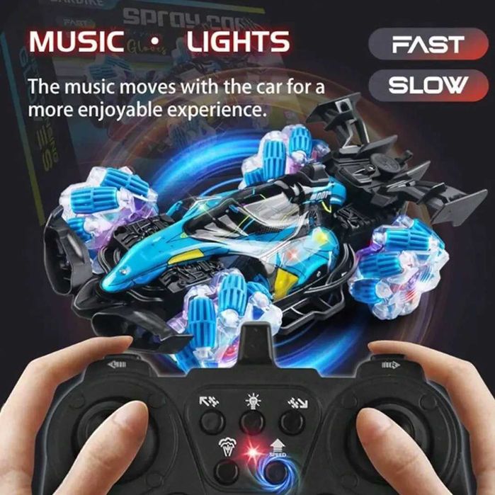Гоночная машинка на пульте управления с эффектом пара подсветкой