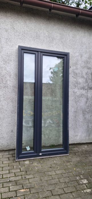 Drzwi tarasowe balkonowe witryna 231x117cm antracyt